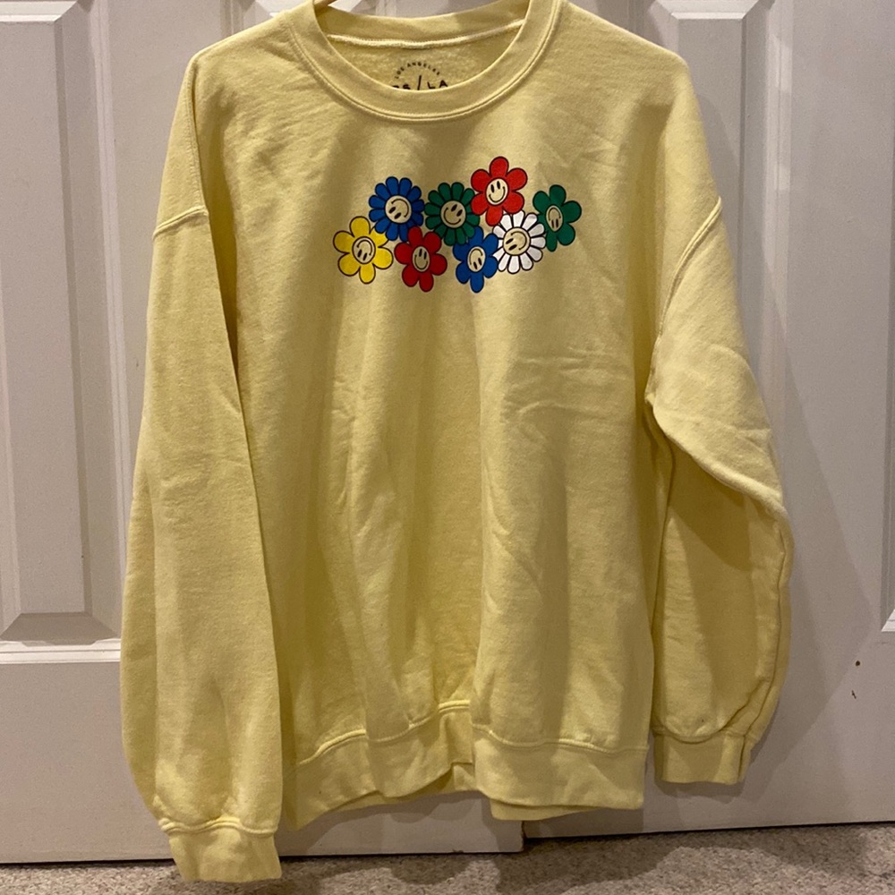 Yellow Smiley Face Pacsun Crewneck